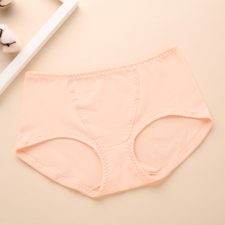 Ms Middle Waist Deep V Triangular No Trace Underwear Cotton Pure color Underwear