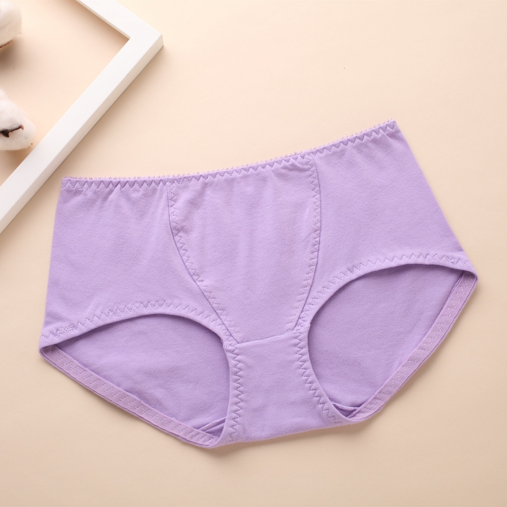 Ms Middle Waist Deep V Triangular No Trace Underwear Cotton Pure color Underwear