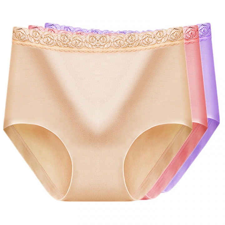 Middle Waist No Trace Fertilizer Cotton Ms Underwear Cotton Jacket Lace Underwear