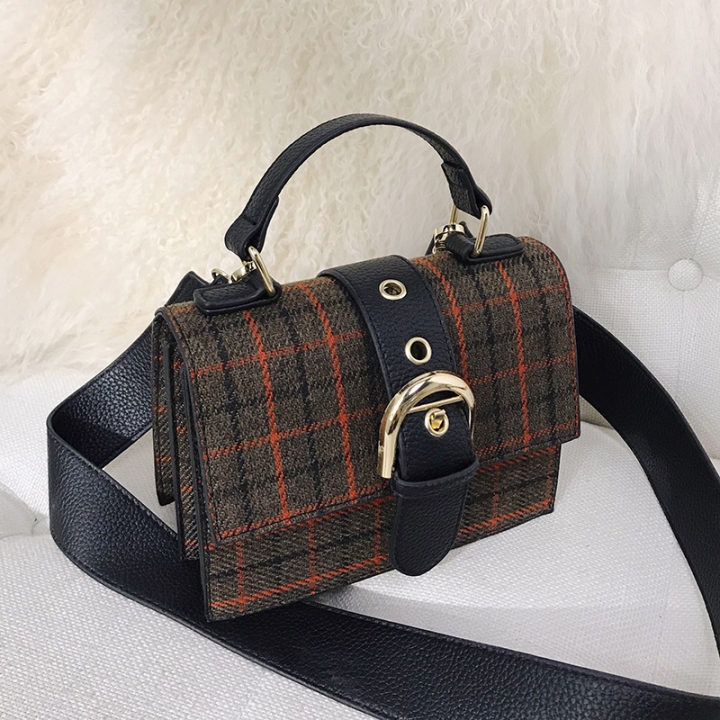 Ms Shoulder Diagonal Handbag Fashion Trend Simple Wild Lattice Small Party Package