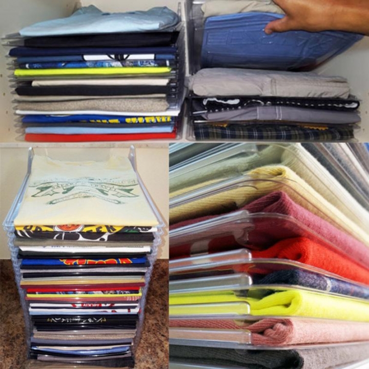 Multifunctional Durable Plastic Laundry Storage Fold Board Unique Clothing Shelves Stacked Board