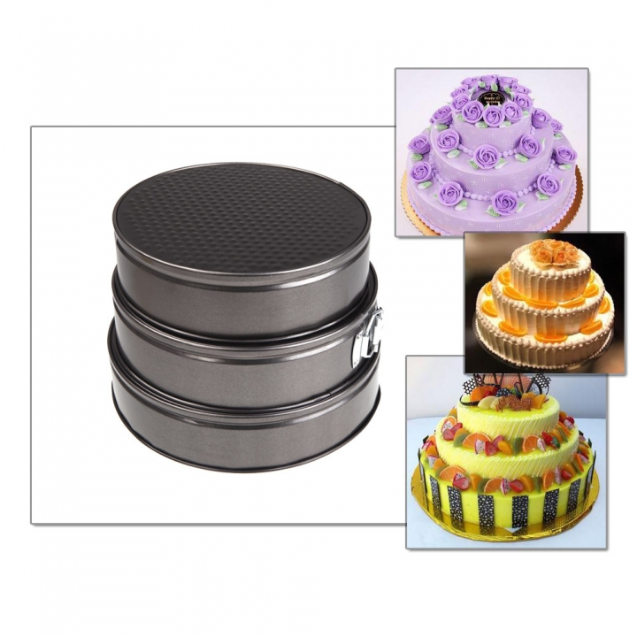 Cake Mould 3 Sets Circular Live Buckle Metal Birthday Cake Mould