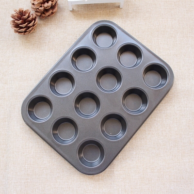 12 Cups Carbon Steel Mini Cake Egg Tart Mould DIY Anti-stick Baking tool  Kitchen Restaurant Supplies