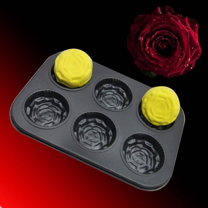 Baking Tool Liu Lian Metal Nonstick Carbon Steel Cake Mold Rose flower Mould Muffin Cup  厨房用品