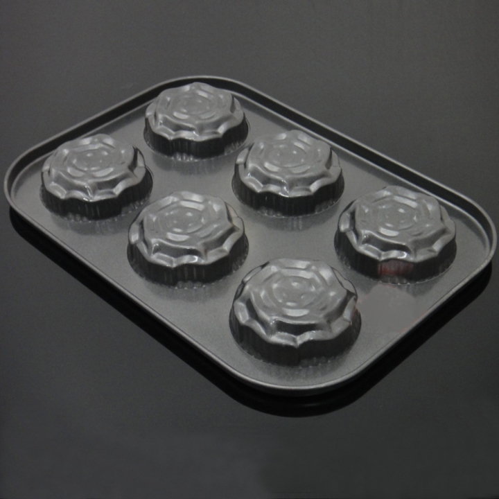 Baking Tool Liu Lian Metal Nonstick Carbon Steel Cake Mold Rose flower Mould Muffin Cup  厨房用品