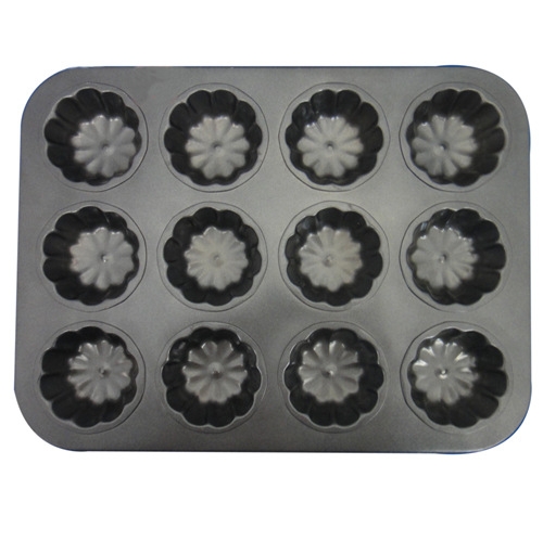 Baking Mould 12 Flower Pattern Metal Carbon Steel Non-stick Cake Mould  Kitchen Restaurant Supplies