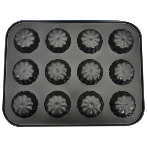 Baking Mould 12 Flower Pattern Metal Carbon Steel Non-stick Cake Mould  Kitchen Restaurant Supplies