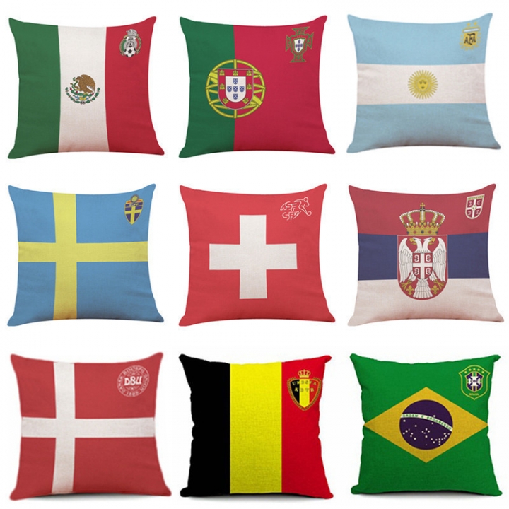 2018 Russia World Cup Home Pillow Cover Soccer Pillow Covers Pillowcase Gift For World Cup Fans