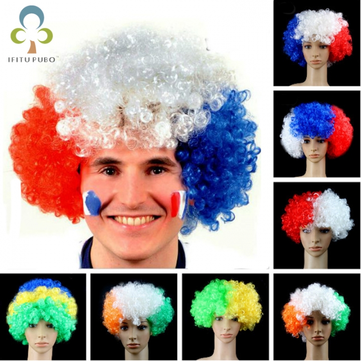 National Flag Wig for 2018 Russia Football World Cup  Counties Flag Wig Football Fans Supplies