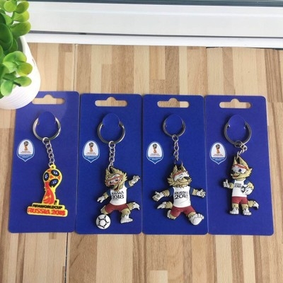 2018 Football World Cup Russia Mascot Key Chain World Cup Emblem key chain key ring for fans jewelry