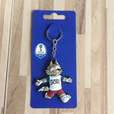 2018 Football World Cup Russia Mascot Key Chain World Cup Emblem key chain key ring for fans jewelry