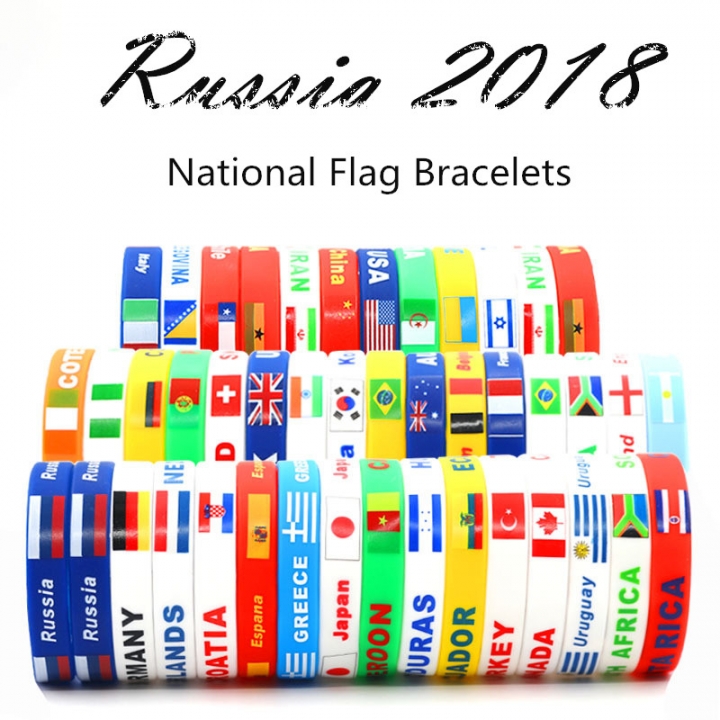 2018 Russia World Cup National Flag feminina pulseira masculina  mujer