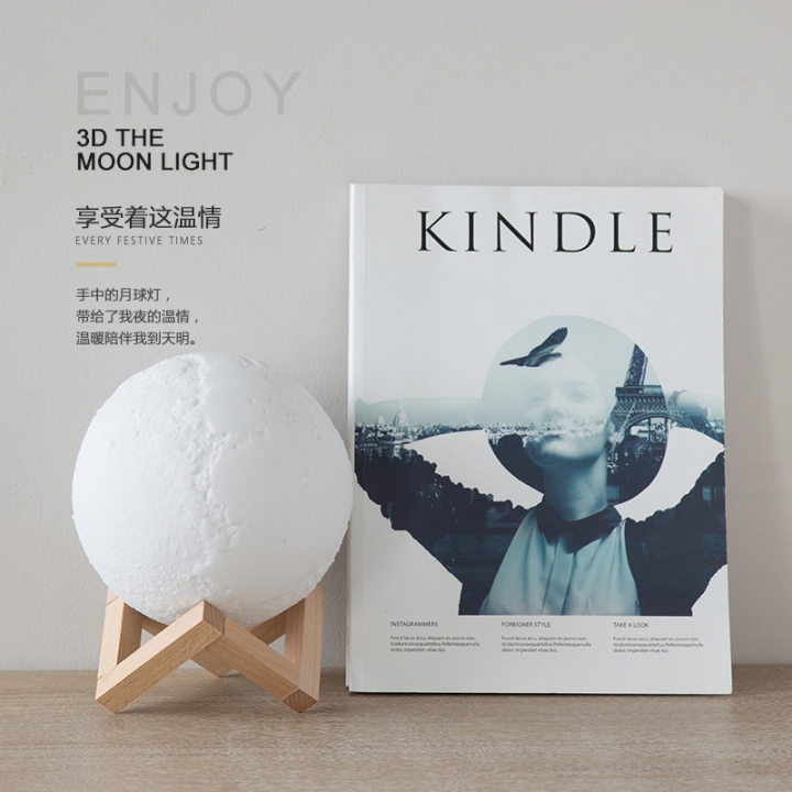 3D Moonlight Led Remote Control Charging Colorful 3D Print Moon light Home Decoration Table Lamp