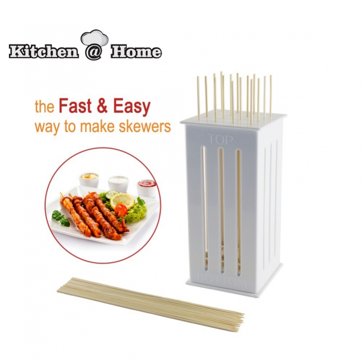 Food Slicer Cute BBQ Grill Kebab Maker Box Kit Rapid Wear Meat With Bamboo Skewers  Kitchen Restaurant Supplies