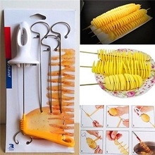 Tornado Potato Spiral Cutter String Rotate Potato Chips Tower Slicer DIY Manual Twisted Potato