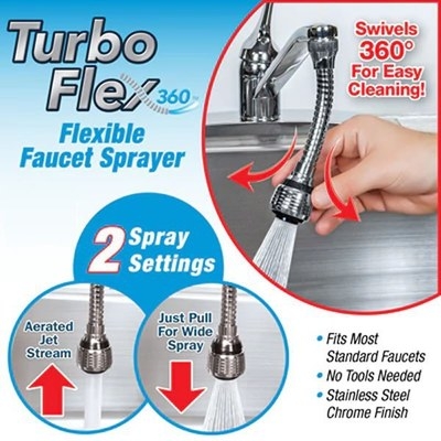 Multifunctional Flexible Faucet Sprayer Turbo Flex 360 Sink Faucet Sprayer Jet For Bathroom