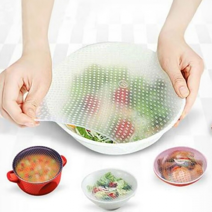 Food Grade Plastic Wrap Re-usable Fresh Keeping Wrap Kitchen Tools Silicone Food Wraps Seal Cover