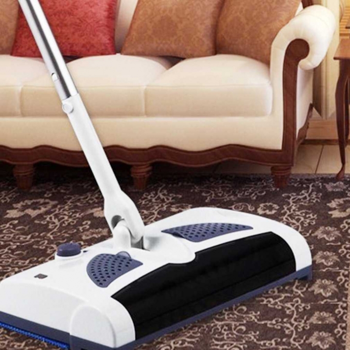 Electric Wireless Sweeper Manual Hand Push Sweeping Broom 360 Degree Rotation Flexible Cleaner