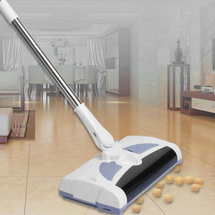 Electric Wireless Sweeper Manual Hand Push Sweeping Broom 360 Degree Rotation Flexible Cleaner