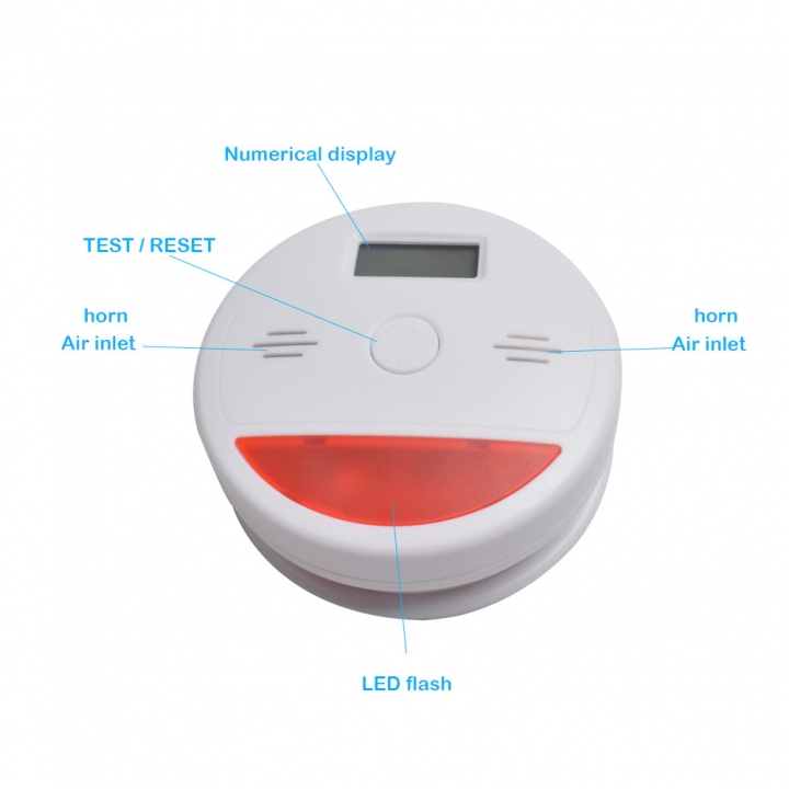 Safety Caveat liquid Crystal Carbon Monoxide Poisoning Monitor Fire Alarm Call the Police Detector