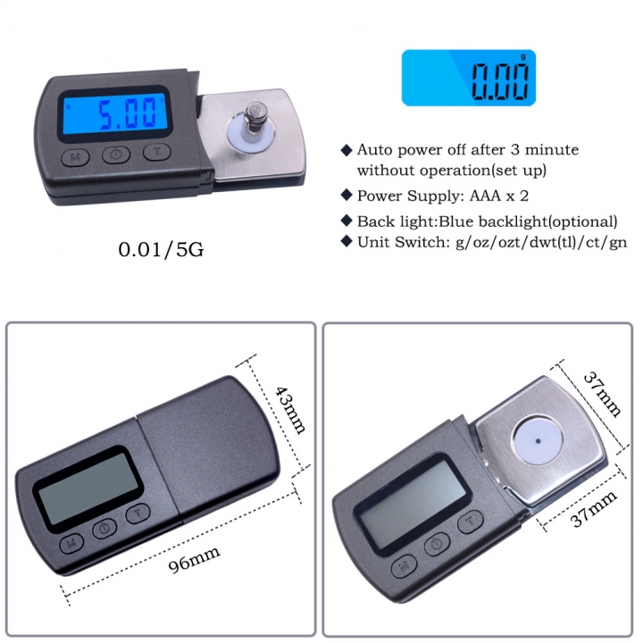 Stainless Steel 5g Electronic Scale Precision Scale Portable Electronic Jewelry Said Gold Scale