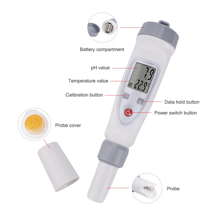 Portable PH Meter High-precision Pen PH Meter pH pen Waterproof PH Test Pen