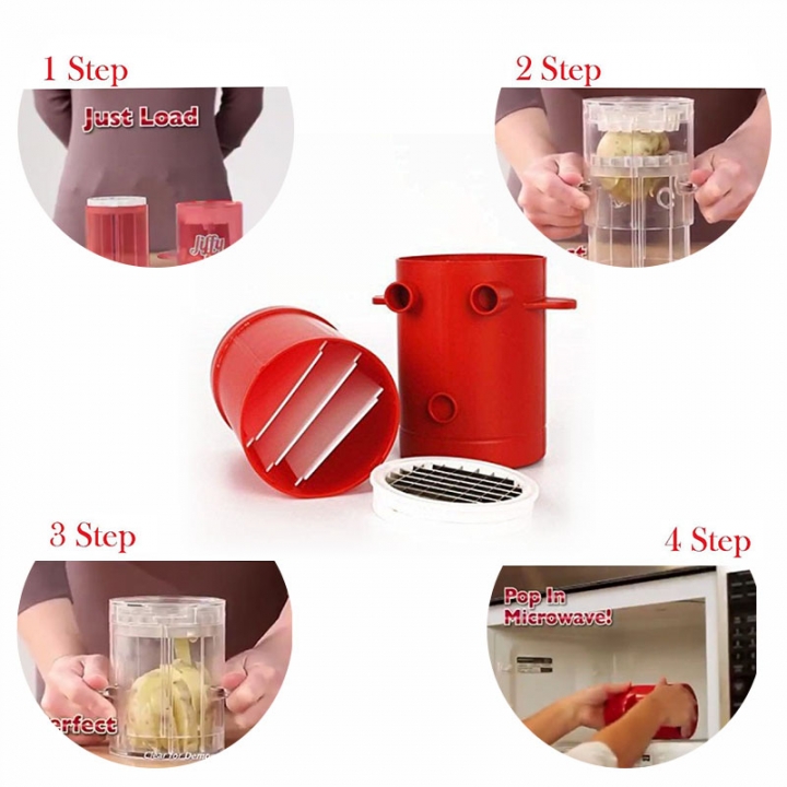 Fries Potatoes Maker Potato slicers French Fries Maker French Fries Cutter  Container Kitchen Restaurant Supplies