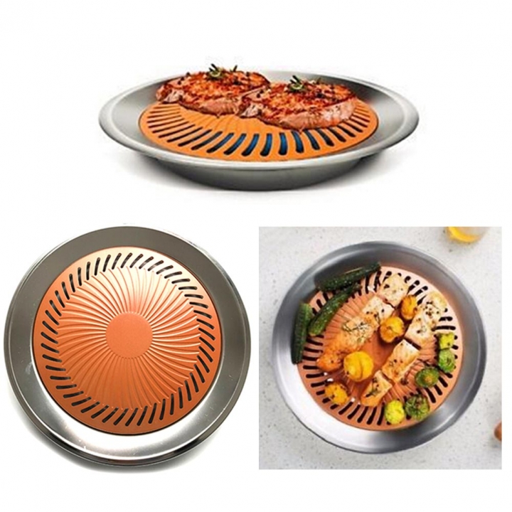 Stovetop Grill Titanium and Ceramic Non-stick Smokeless Stove Top Grill Healthy Indoor Kitchen
