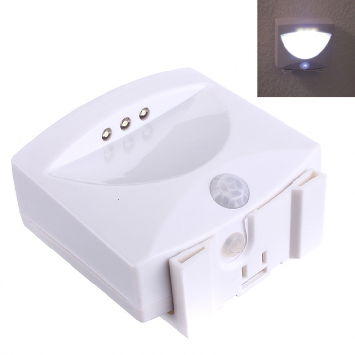 High Quality Mighty Light 3 LED Motion Sensor Activated Night Light Garage Basement Hallway