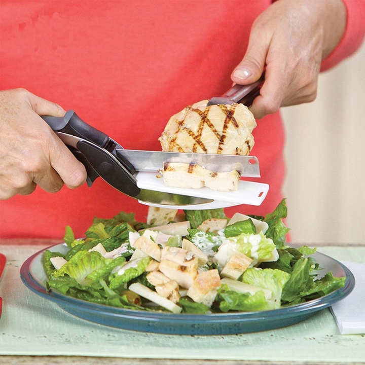 Kitchen Scissors Smart Cutter Kitchen Knife Shears Vegetable Slicer Dicer with Cutting Board
