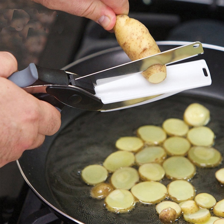 Kitchen Scissors Smart Cutter Kitchen Knife Shears Vegetable Slicer Dicer with Cutting Board