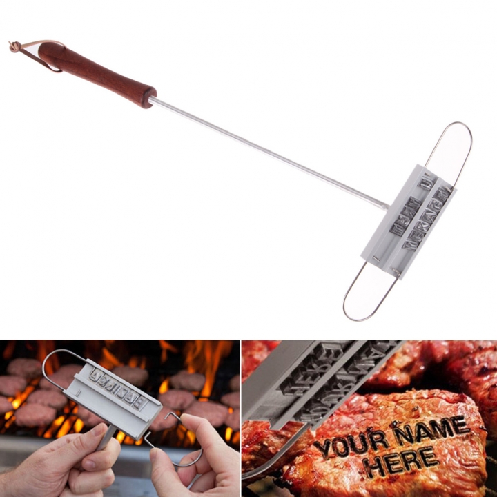 Steak Meat Barbecue BBQ Meat Branding Iron With Changeable Letters BBQ Tool Changeable 55 Letters  Kitchen Restaurant Supplies