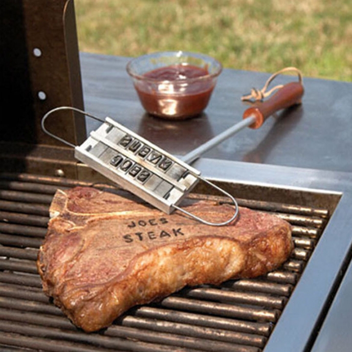 Steak Meat Barbecue BBQ Meat Branding Iron With Changeable Letters BBQ Tool Changeable 55 Letters  Kitchen Restaurant Supplies
