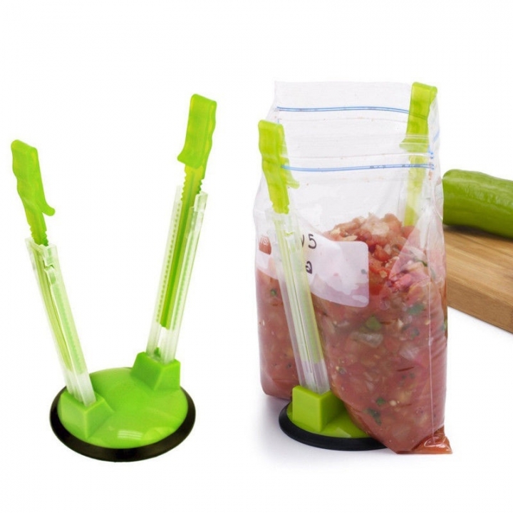 High Quality Baggy Rack Food Bag Holder Hands Free Operation Adjustable height Food Storage Bag