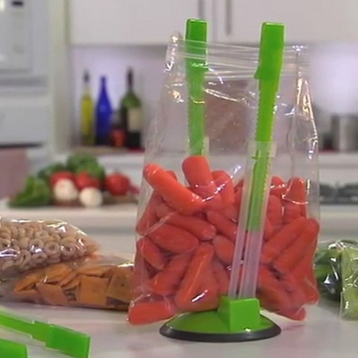 High Quality Baggy Rack Food Bag Holder Hands Free Operation Adjustable height Food Storage Bag