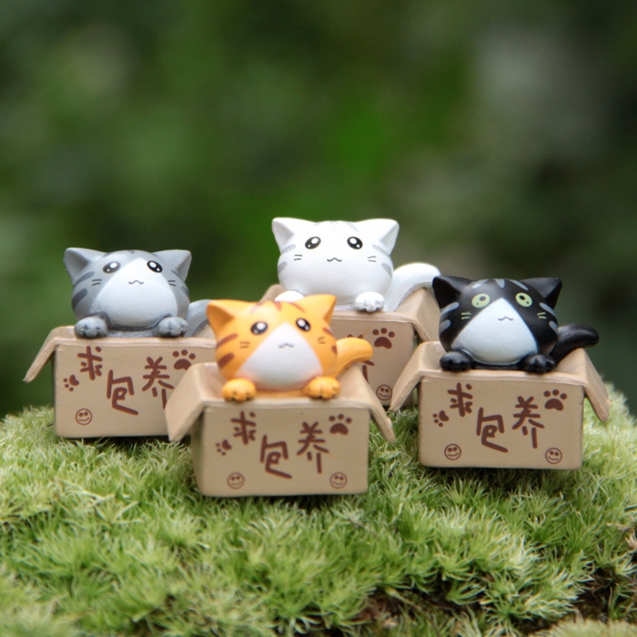 Super cute Cats DIY landscaping Micro landscape Potted plants gardening decoration