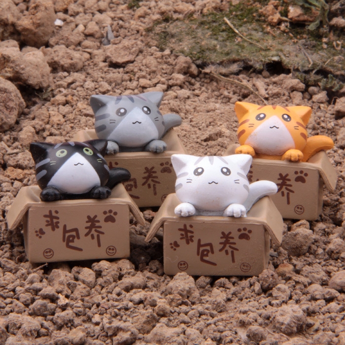 Super cute Cats DIY landscaping Micro landscape Potted plants gardening decoration