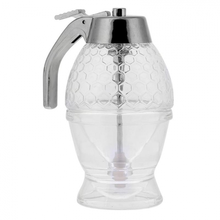 Honey Dispenser Jar Container Cup Juice Syrup Kettle Kitchen Bee Drip Stand Holder Storage Pot