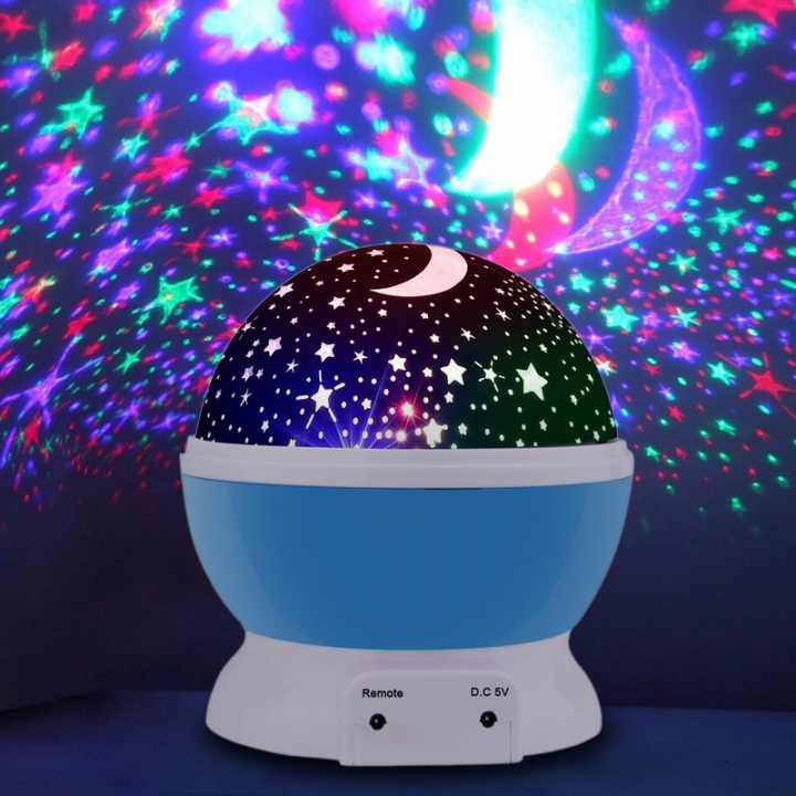 Lamp Rotary Flashing Starry Star Moon Sky Star Projector Kids Baby Romantic LED Table Lamp