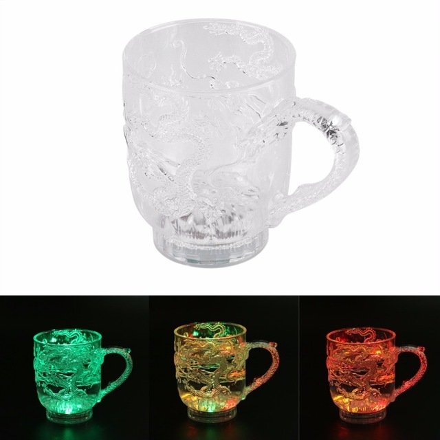 Acrylic Colorful Flashing Led Light Cup Magic Led Champagne Glass Flash Wine Beer Bar Mug Drink Cup