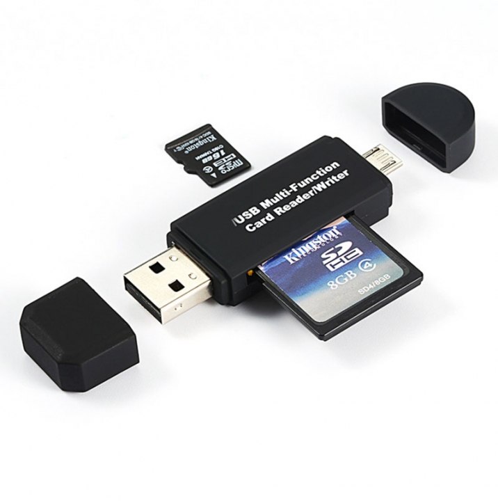 3 In 1 OTG Card Reader High-speed USB2.0 Universal OTG TF/SD for Android Computer Extension Headers