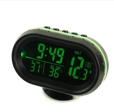 Digital Car Voltage Monitor Meter Gauge Auto Electronic Alarm Clock LCD Display Temperature