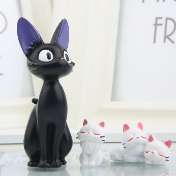 white Cat Black Cat kiki Jiji Cat Hand DIY Micro landscape Landscaping Doll