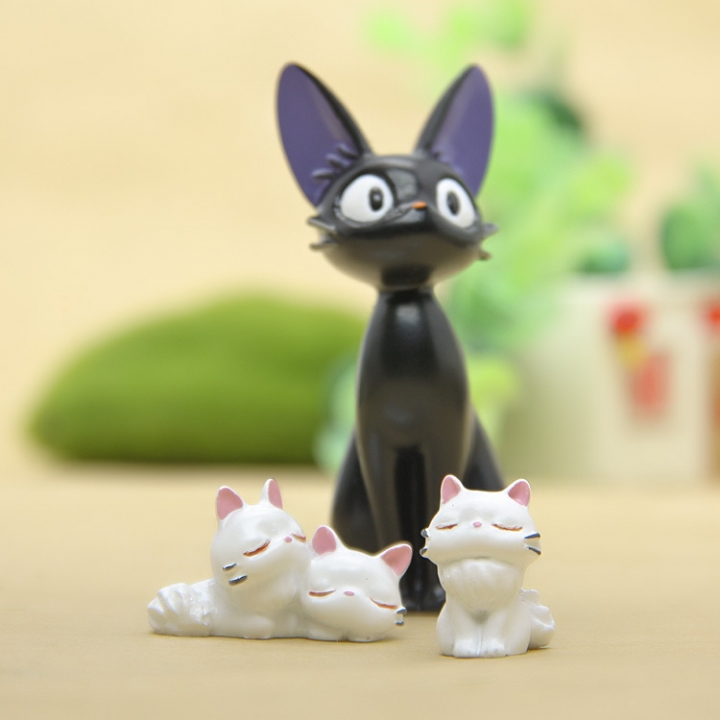 white Cat Black Cat kiki Jiji Cat Hand DIY Micro landscape Landscaping Doll
