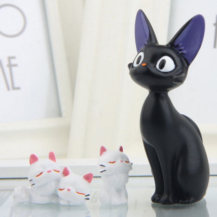 white Cat Black Cat kiki Jiji Cat Hand DIY Micro landscape Landscaping Doll