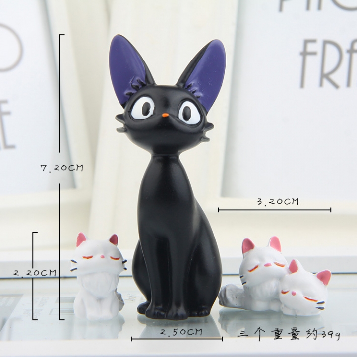 white Cat Black Cat kiki Jiji Cat Hand DIY Micro landscape Landscaping Doll