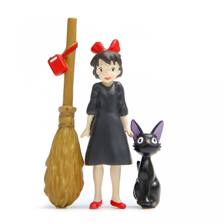 Miyazaki's Witch Black cat Kiki Jiji cat Hand Diy Landscaping Doll Fridge sticker