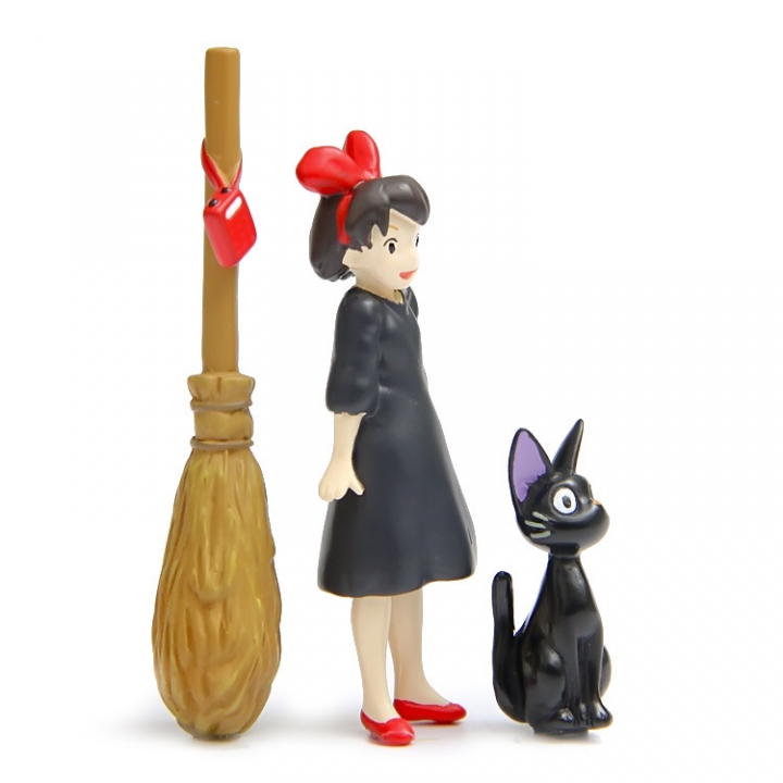 Miyazaki's Witch Black cat Kiki Jiji cat Hand Diy Landscaping Doll Fridge sticker