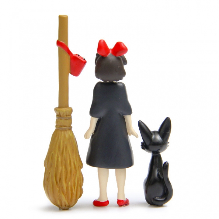 Miyazaki's Witch Black cat Kiki Jiji cat Hand Diy Landscaping Doll Fridge sticker