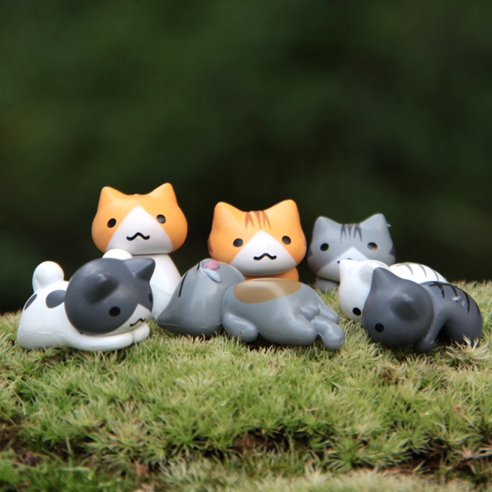 6 Models Cat DIY Landscaping Microscopic Bonsai Succulents Decoration gardening Accessories